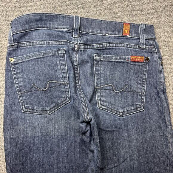 7 For All Mankind Roxanne Mid-Rise Slim Straight Leg Denim Women's Jeans Size 27 - Picture 2 of 8